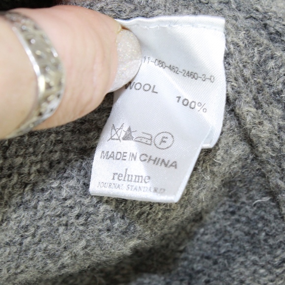 Relume Journal Standard Gray 100% Wool Knitted Pullover Sweater Size S - Picture 7 of 8